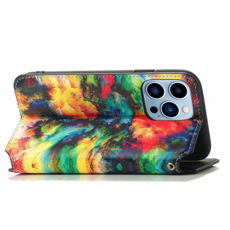 Etui Na Telefon Pokrowce do iPhone 13 Pro Biznes Etui Folio Iridescent Cloud Flip Flap