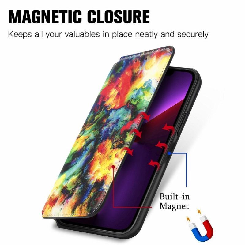 Etui Na Telefon Pokrowce do iPhone 13 Pro Biznes Etui Folio Iridescent Cloud Flip Flap