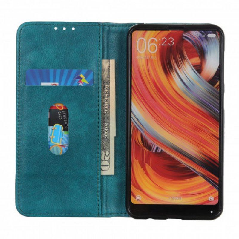 Etui Na Telefon do Moto G60S Etui Folio Wersja Ze Skóry Split Litchi