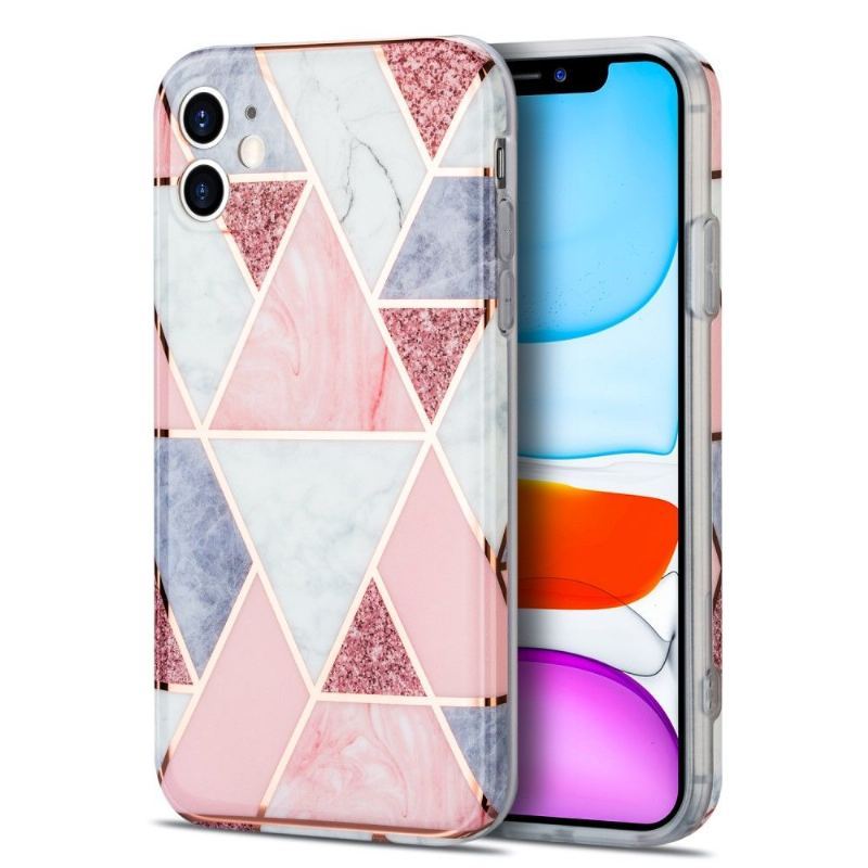 Etui do iPhone 11 Anti-fall Elastyczna Geometria Różowy