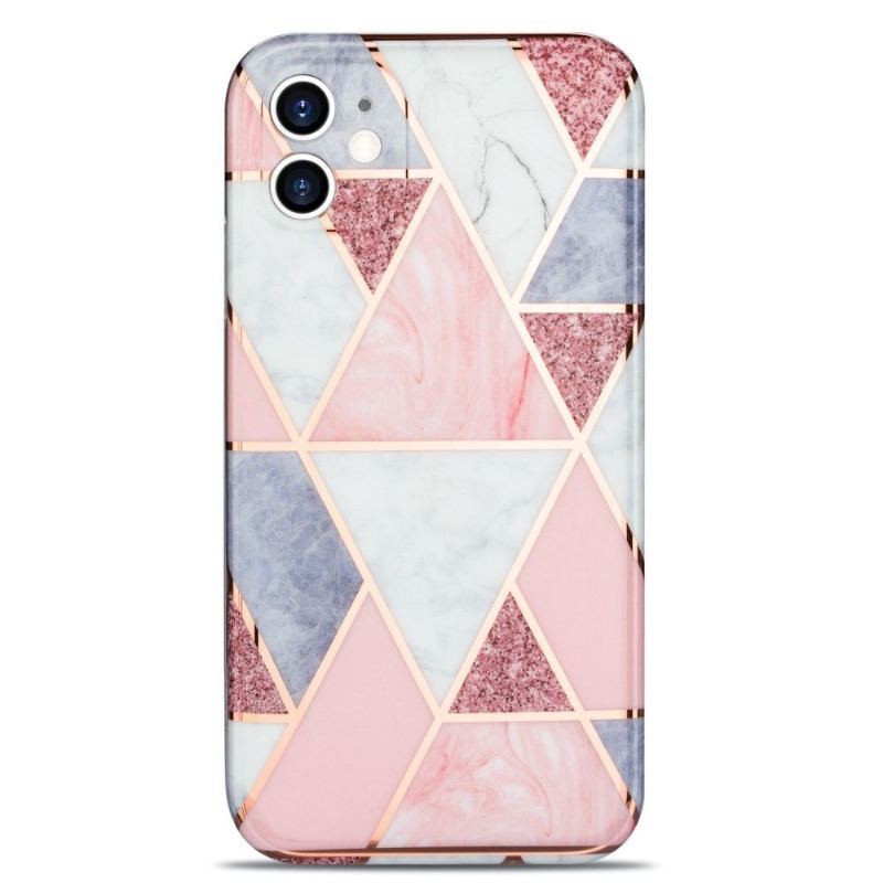 Etui do iPhone 11 Anti-fall Elastyczna Geometria Różowy