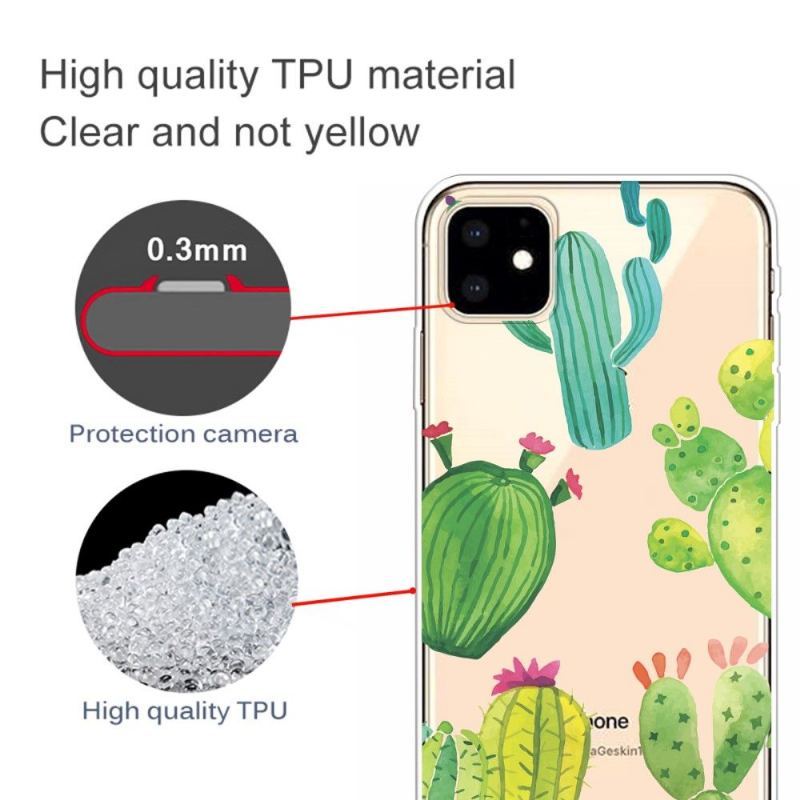 Etui do iPhone 11 Anti-fall Przeźroczysty Kaktus