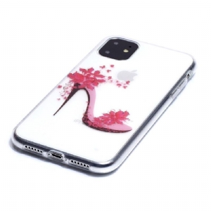 Etui do iPhone 11 Anti-fall Przezroczysty Obcas W Kwiaty