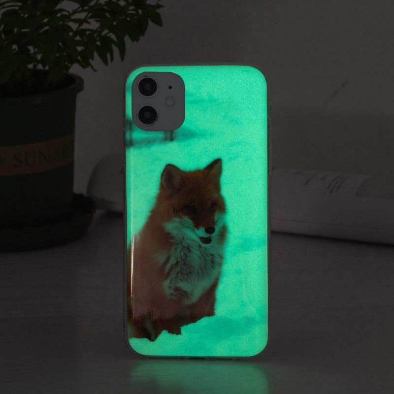 Etui do iPhone 11 Fluorescencyjny Lis Czerwony