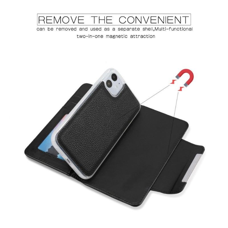 Etui Etui Folio do iPhone 11 2w1 Efekt Skóry Ziarnistej