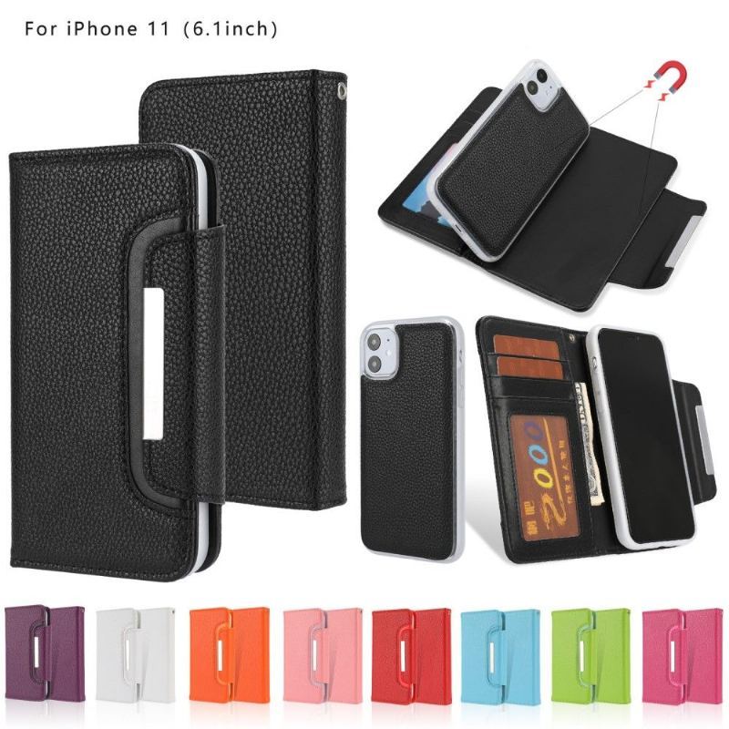 Etui Etui Folio do iPhone 11 2w1 Efekt Skóry Ziarnistej