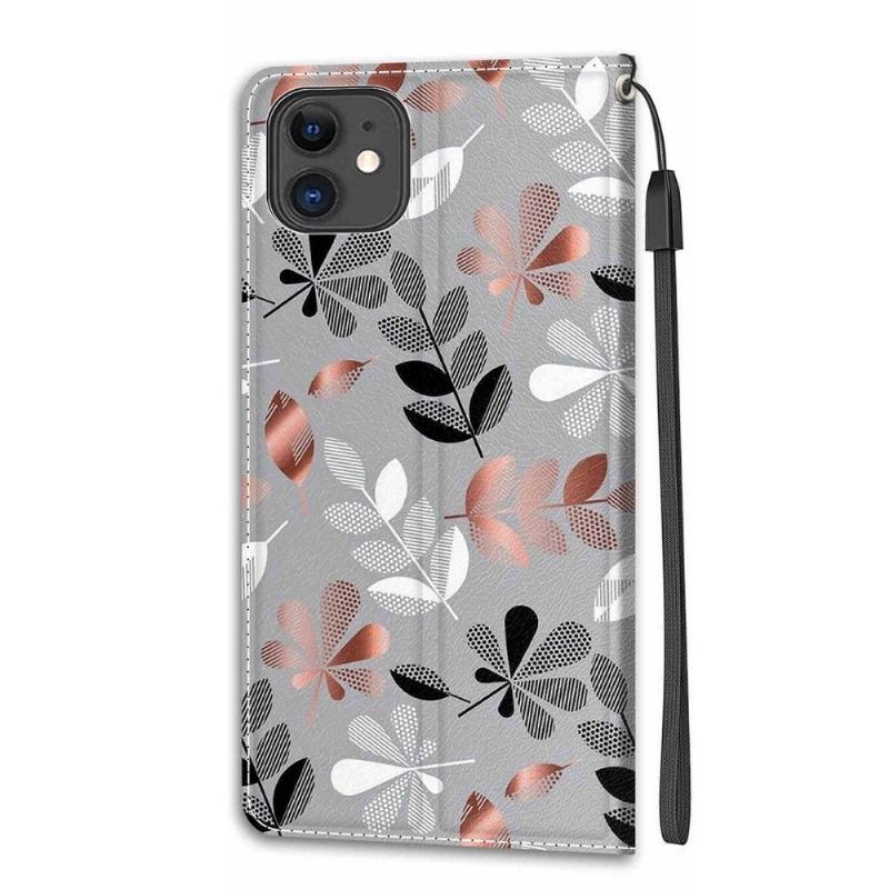 Etui Folio do iPhone 11 Classic Ilustracja Dzikie Liście