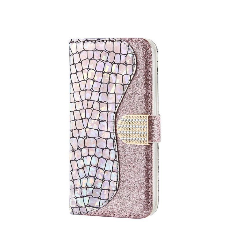 Etui Folio do iPhone 11 Efekt Glamour Krokodyla