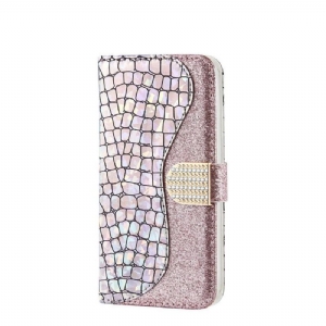 Etui Folio do iPhone 11 Efekt Glamour Krokodyla