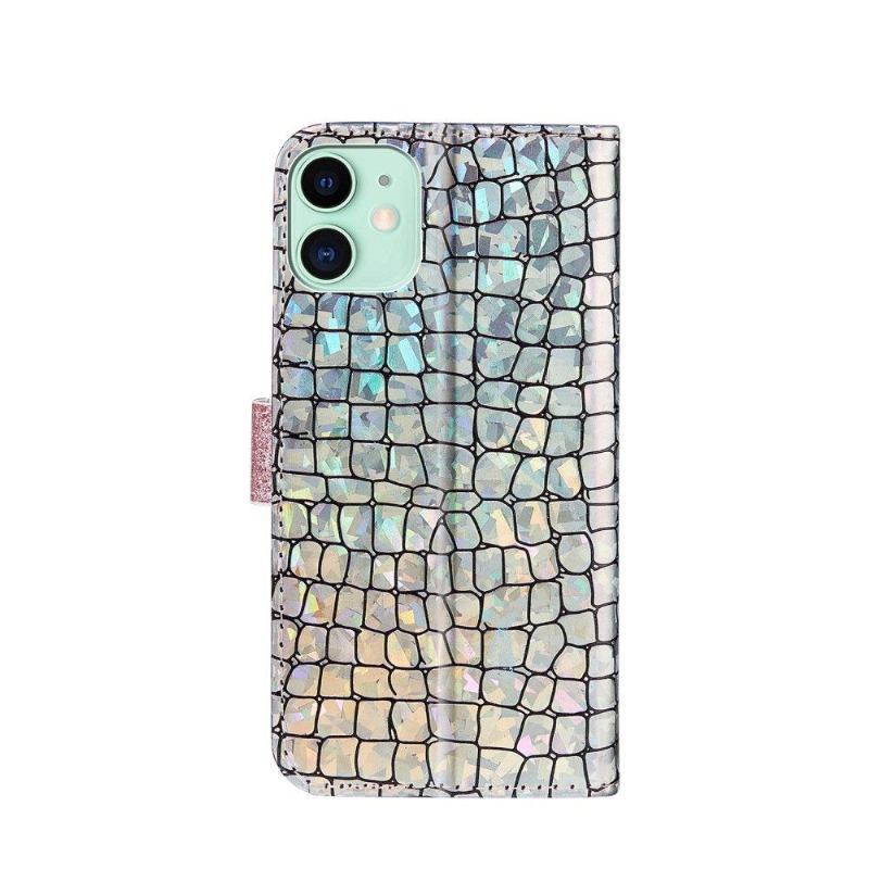 Etui Folio do iPhone 11 Efekt Glamour Krokodyla