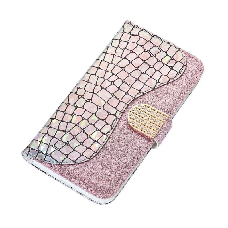 Etui Folio do iPhone 11 Efekt Glamour Krokodyla