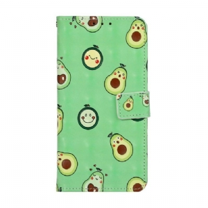 Etui Folio do iPhone 11 Obrzeża Kawaii Awokado + Pasek Na Ramię