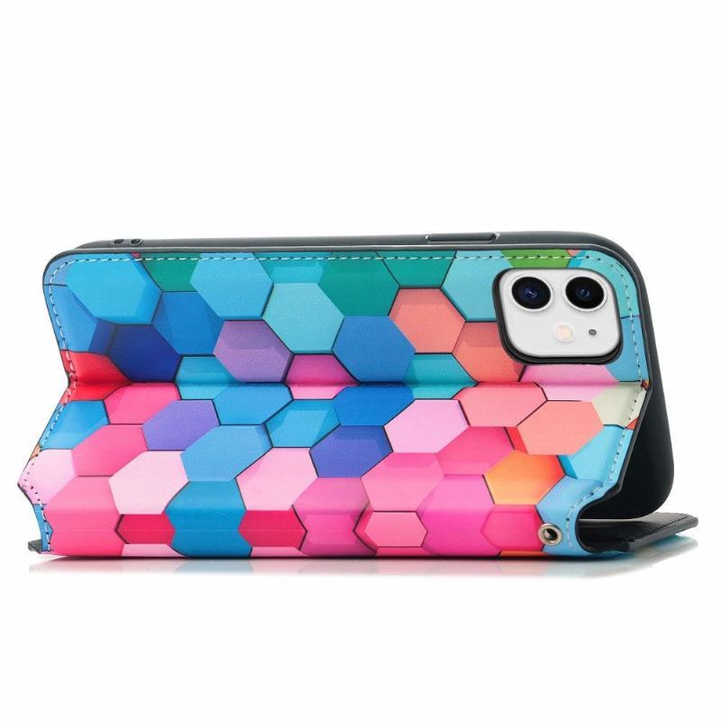 Etui Folio do iPhone 11 Obrzeża Kolorowy Plaster Miodu