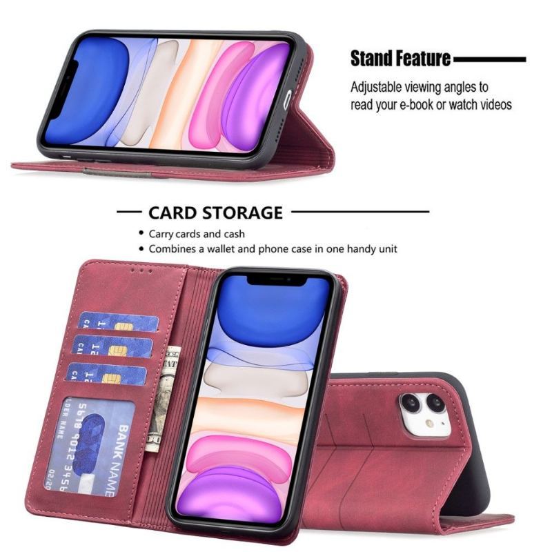 Etui Folio do iPhone 11 Obrzeża Skórzany Futerał Binfen Kolor Flip Faux Leather