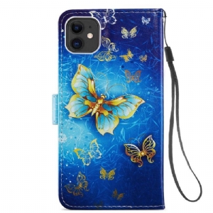 Etui Folio do iPhone 11 Złoty Motyl