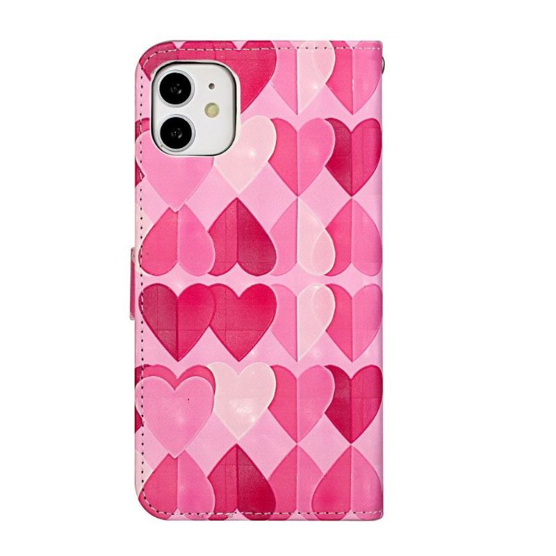 Obudowa Etui Na Telefon do iPhone 11 Hearts + Pasek Na Pasek