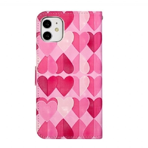 Obudowa Etui Na Telefon do iPhone 11 Hearts + Pasek Na Pasek