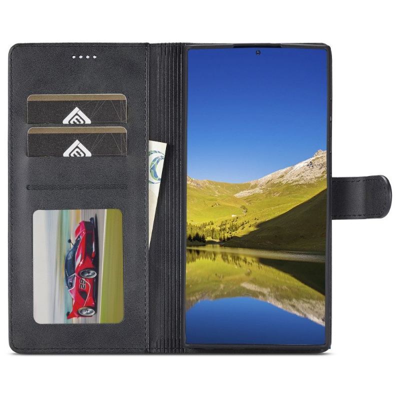 Case do Samsung Galaxy S22 Ultra 5G Biznes Etui Folio Skórzany Efekt Lc.imeeke