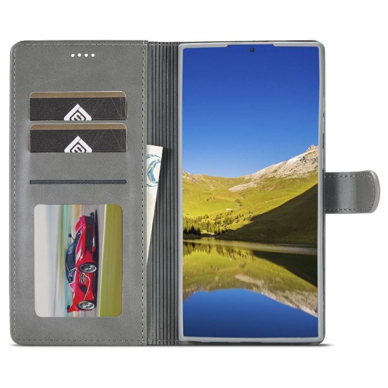 Case do Samsung Galaxy S22 Ultra 5G Biznes Etui Folio Skórzany Efekt Lc.imeeke