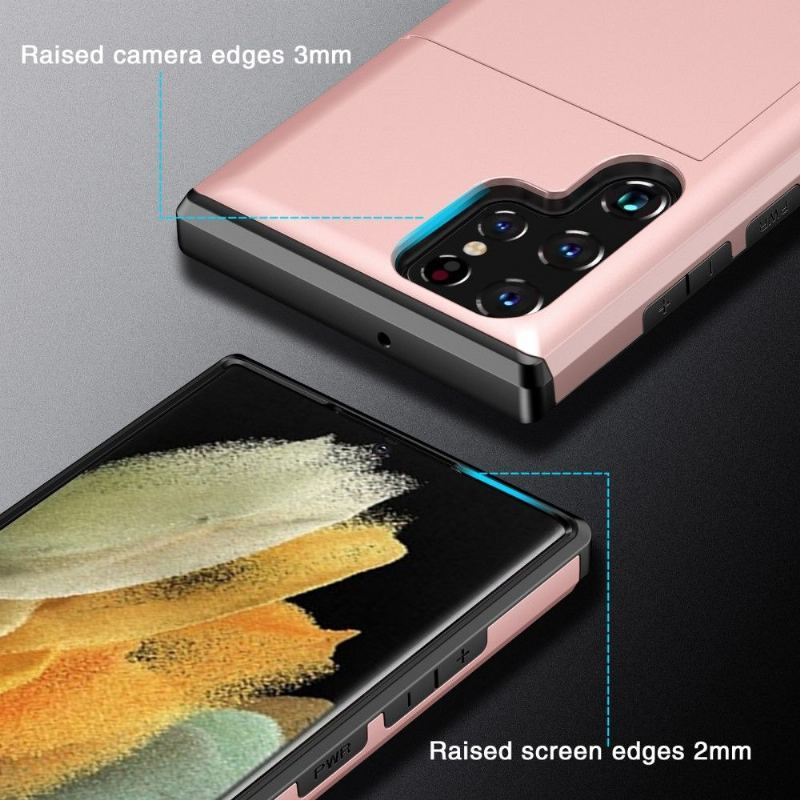 Etui do Samsung Galaxy S22 Ultra 5G Anti-fall Locard Matowy Uchwyt Na Karty