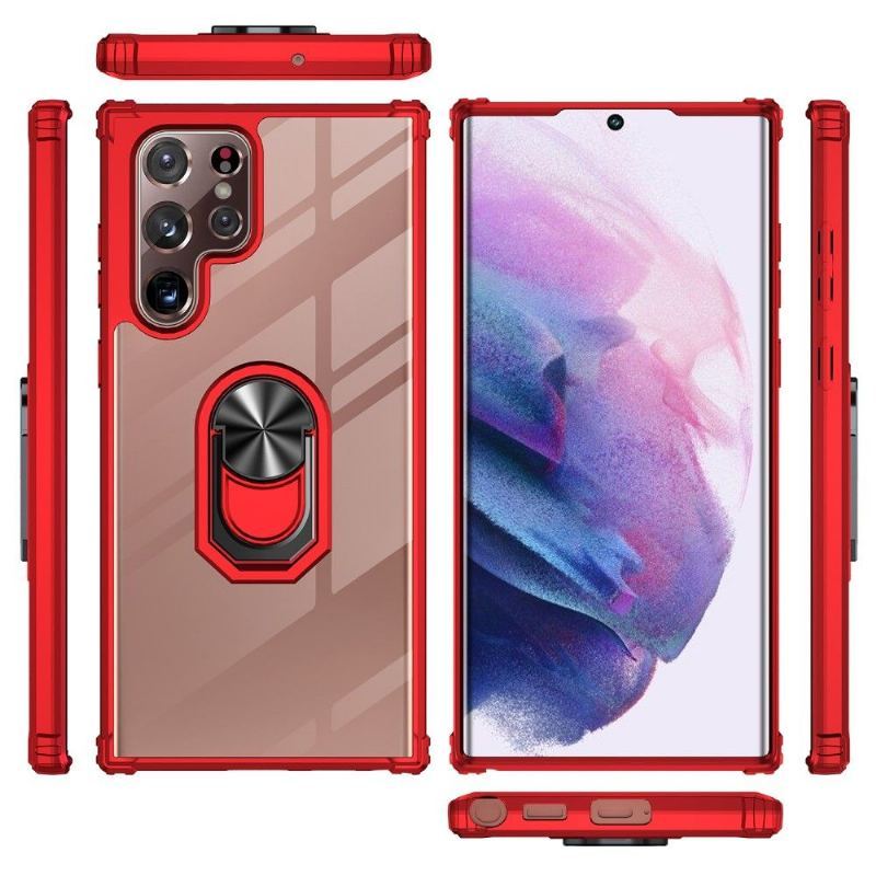 Etui do Samsung Galaxy S22 Ultra 5G Anti-fall Etui Ochronne Przezroczysty Z Pierścieniem