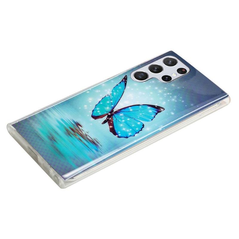 Etui do Samsung Galaxy S22 Ultra 5G Classic Luminous Blue Butterfly