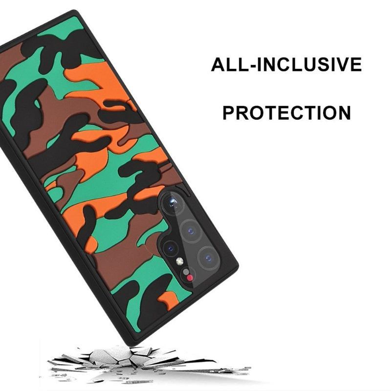 Etui do Samsung Galaxy S22 Ultra 5G Rugged Wojskowy Kamuflaż