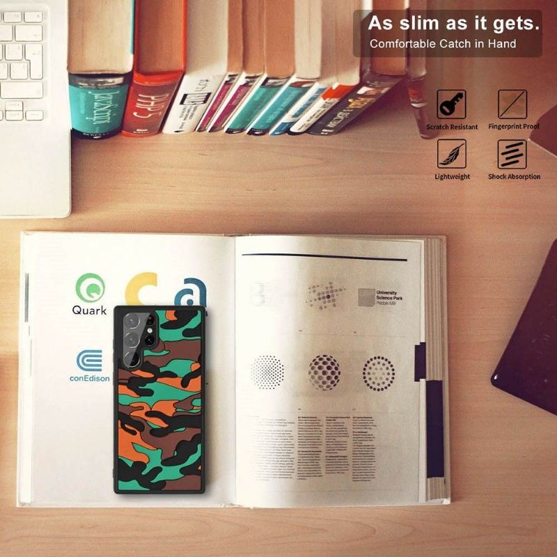 Etui do Samsung Galaxy S22 Ultra 5G Rugged Wojskowy Kamuflaż