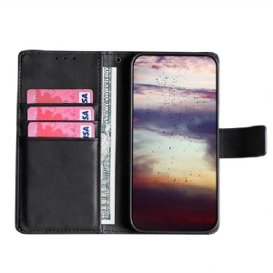 Etui Folio do Samsung Galaxy S22 Ultra 5G Ana Imitacja Skóry Kroko Efekt Skóry