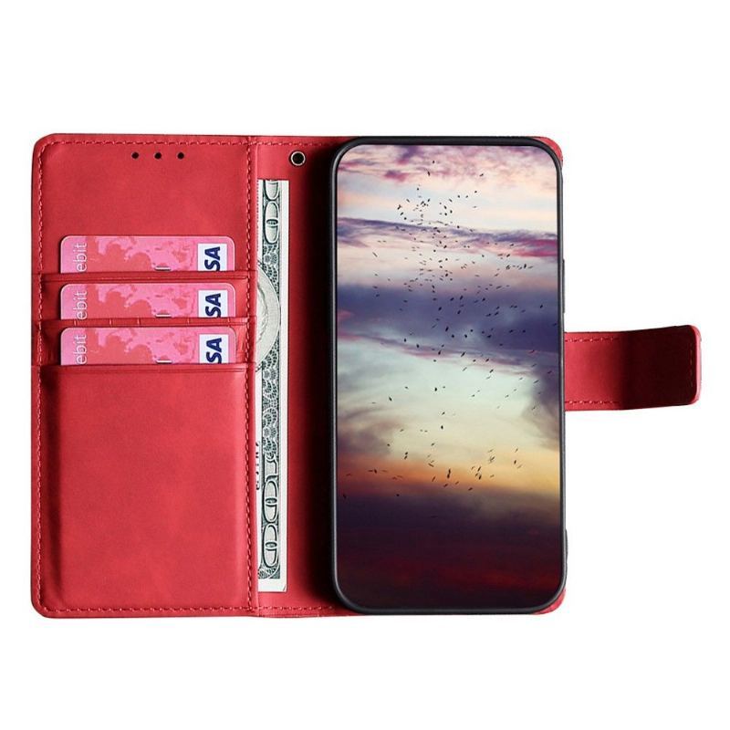 Etui Folio do Samsung Galaxy S22 Ultra 5G Ana Imitacja Skóry Kroko Efekt Skóry