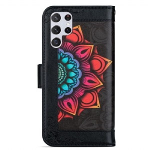 Etui Folio do Samsung Galaxy S22 Ultra 5G Classic Lady Kolorowa Mandala