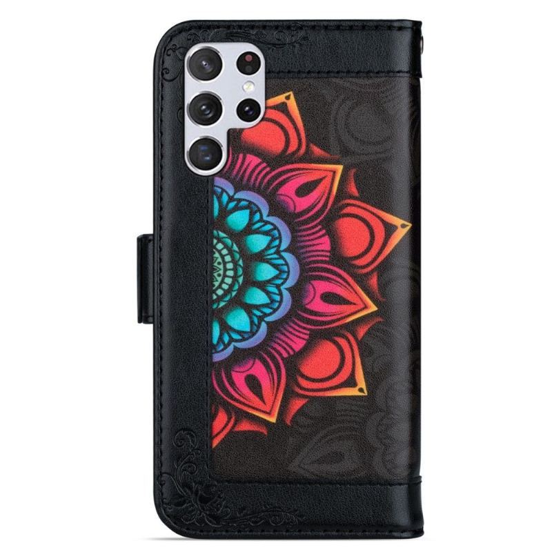 Etui Folio do Samsung Galaxy S22 Ultra 5G Classic Lady Kolorowa Mandala