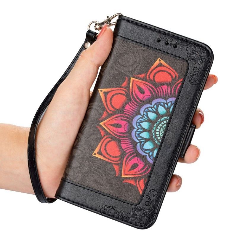 Etui Folio do Samsung Galaxy S22 Ultra 5G Classic Lady Kolorowa Mandala