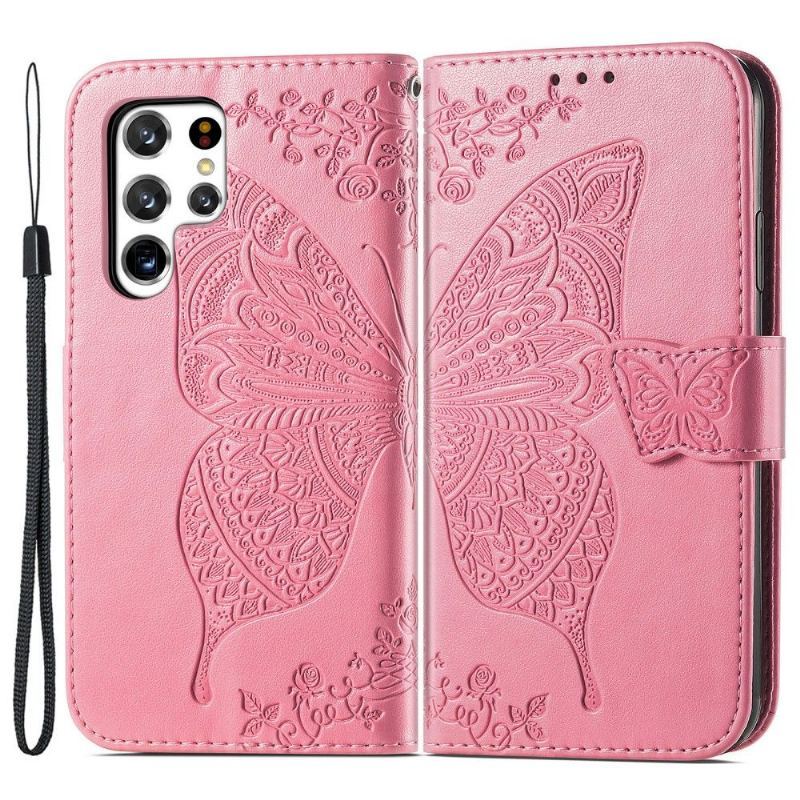 Etui Folio do Samsung Galaxy S22 Ultra 5G Classic Motyl Ulga