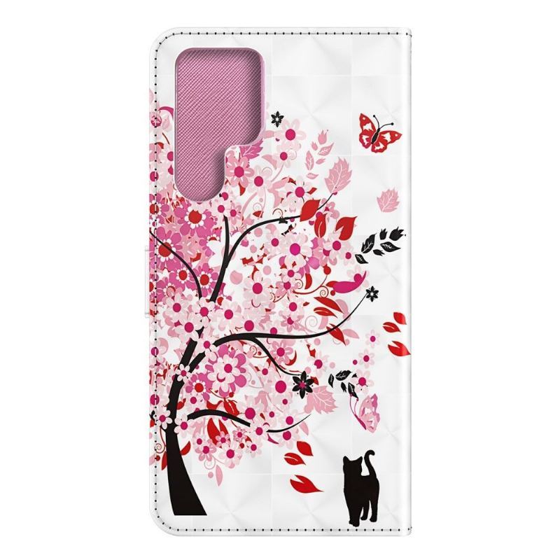 Etui Folio do Samsung Galaxy S22 Ultra 5G Kwiat Drzewo