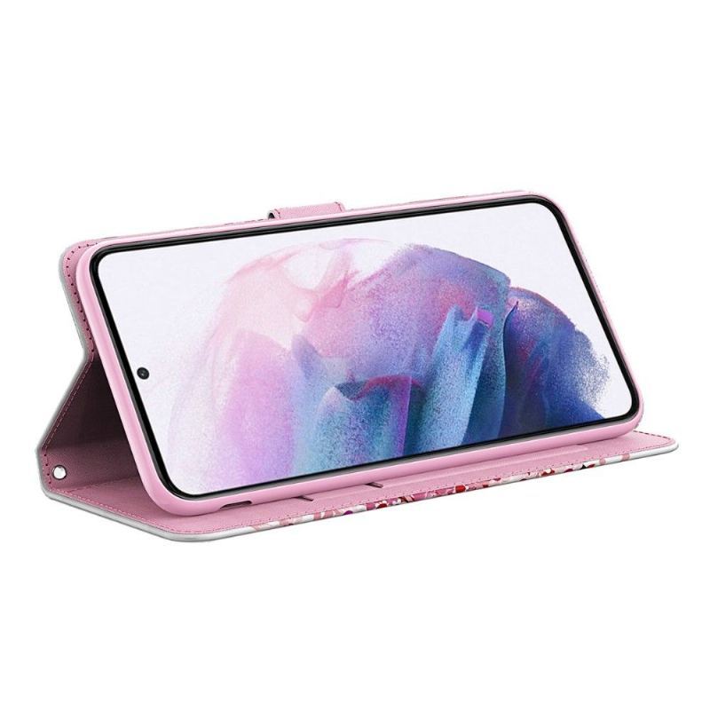 Etui Folio do Samsung Galaxy S22 Ultra 5G Kwiat Drzewo