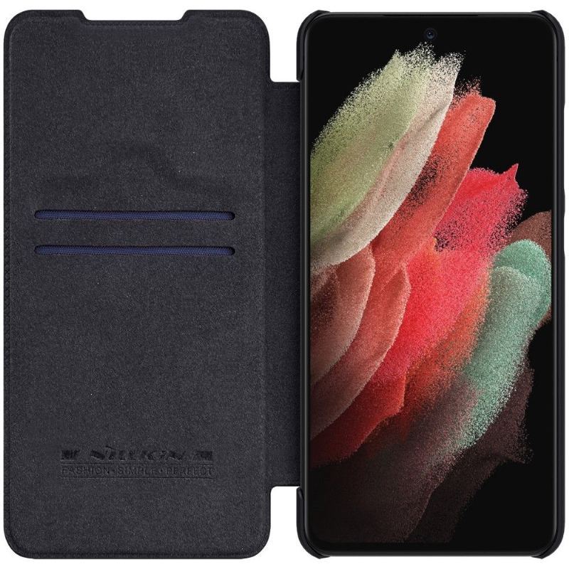 Etui Folio do Samsung Galaxy S22 Ultra 5G Qin Series Efekt Cui Z Osłoną Obiektywu