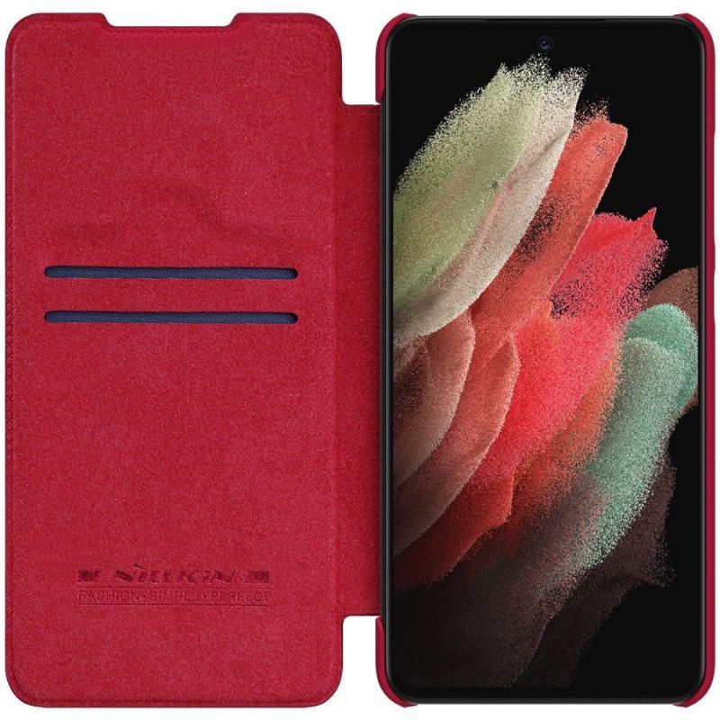 Etui Folio do Samsung Galaxy S22 Ultra 5G Qin Series Efekt Cui Z Osłoną Obiektywu