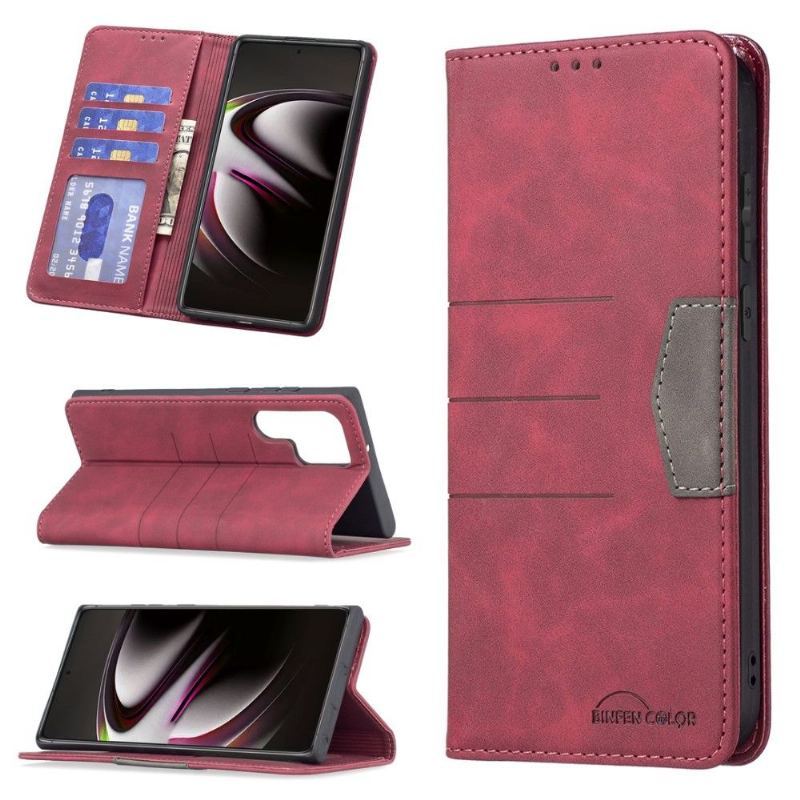 Etui Folio do Samsung Galaxy S22 Ultra 5G Skórzany Futerał Binfen Kolor Flip Faux Leather