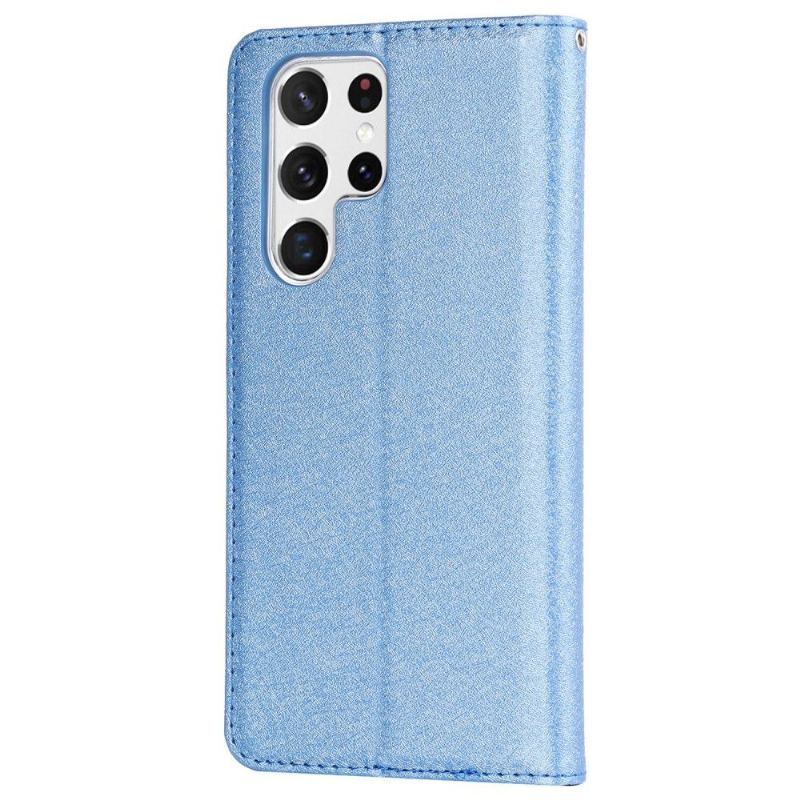 Etui Folio do Samsung Galaxy S22 Ultra 5G Skórzany Futerał Blue Moon Etui Na Karty Z Klapką