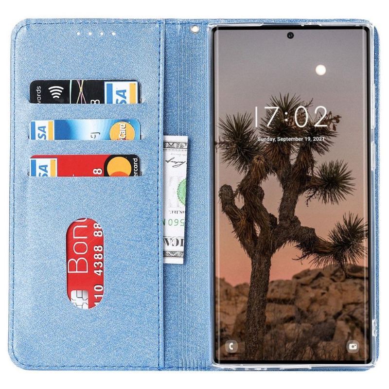 Etui Folio do Samsung Galaxy S22 Ultra 5G Skórzany Futerał Blue Moon Etui Na Karty Z Klapką