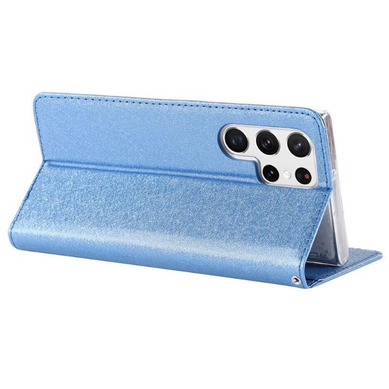 Etui Folio do Samsung Galaxy S22 Ultra 5G Skórzany Futerał Blue Moon Etui Na Karty Z Klapką