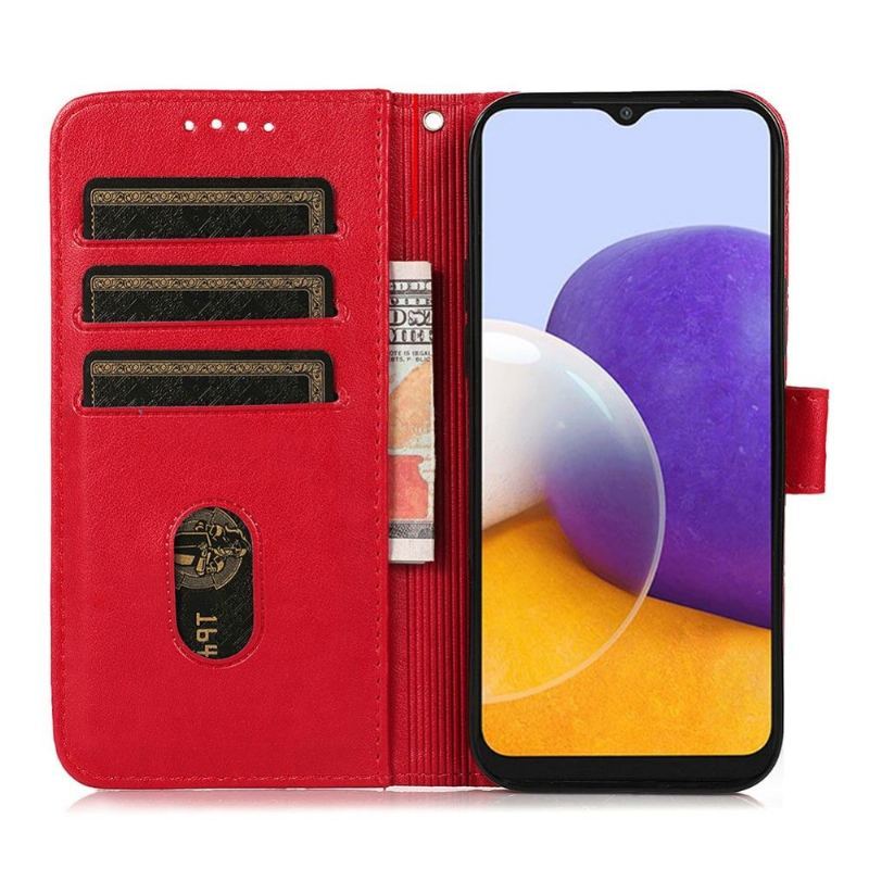 Etui Folio do Samsung Galaxy S22 Ultra 5G Skórzany Futerał Skórzana Klapa Z Siatką