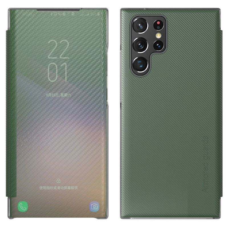 Etui Na Telefon do Samsung Galaxy S22 Ultra 5G Etui Folio Włókno Węglowe