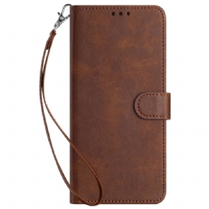 Etui Folio Do Sony Xperia 1 Vi Efekt Skóry Z Paskiem