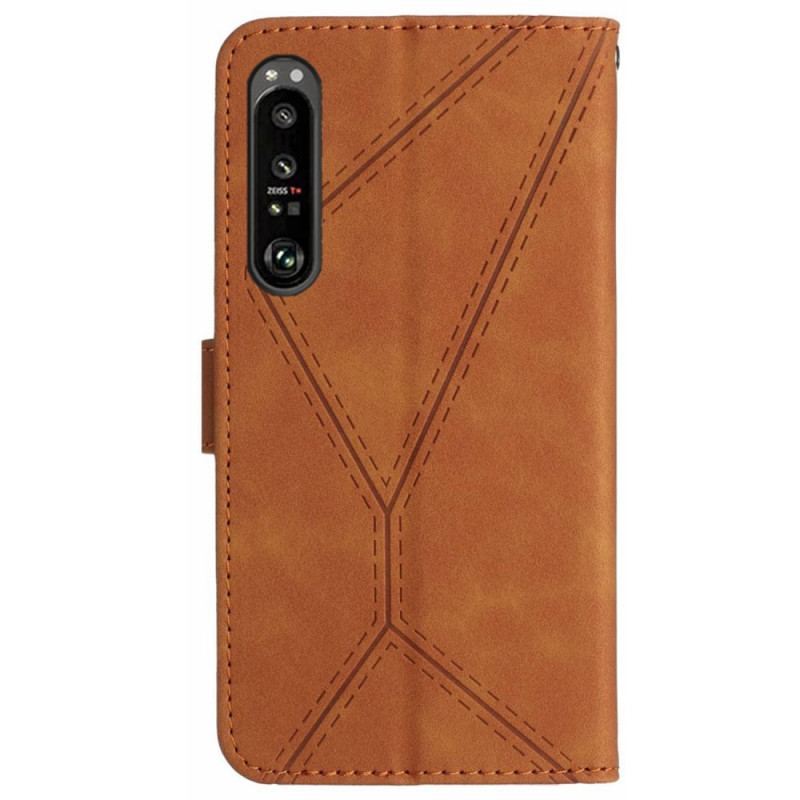 Etui Folio Do Sony Xperia 1 Vi Linie I Kropkowane Paski