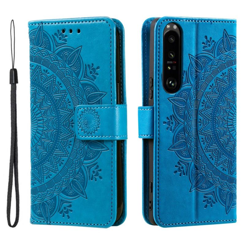 Etui Folio Do Sony Xperia 1 Vi Mandala Słońce Z Paskiem