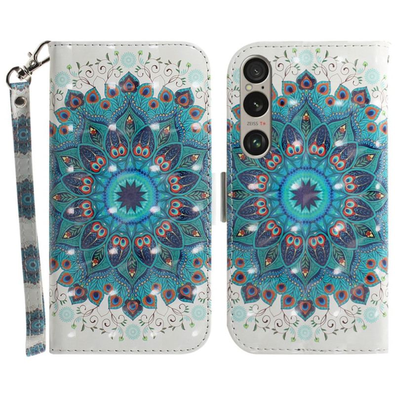 Etui Folio Do Sony Xperia 1 Vi Zielona Mandala Z Paskiem