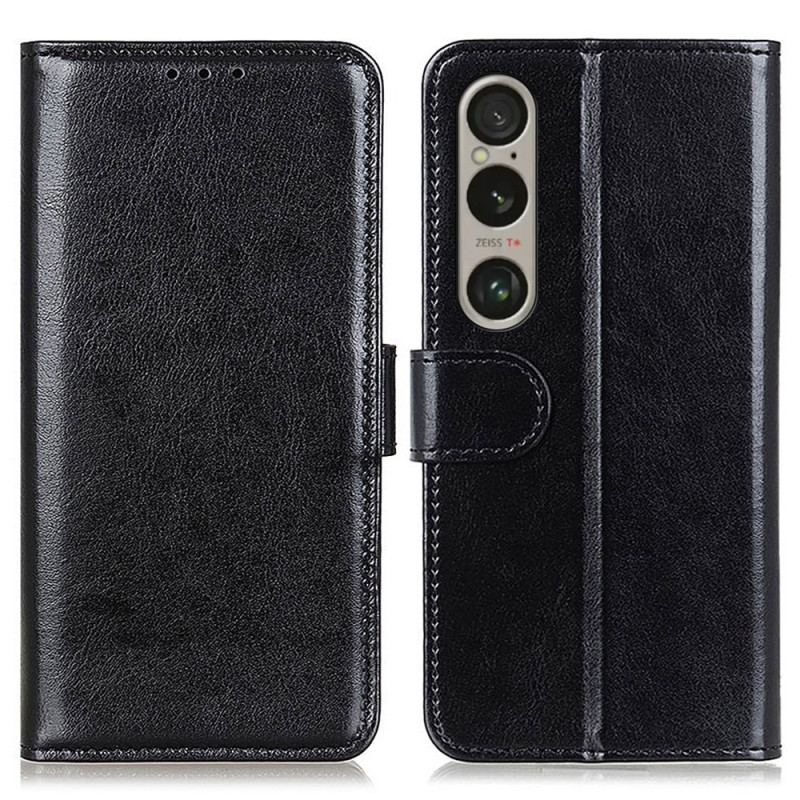 Etui Folio Sony Xperia 1 Vi Imitacja Skóry Lakierowanej Etui Ochronne