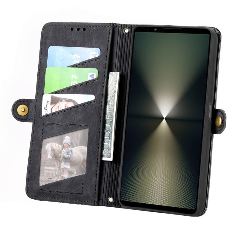 Etui Folio Sony Xperia 1 Vi Portfel Ze Wzorem Geometrycznym Etui Ochronne